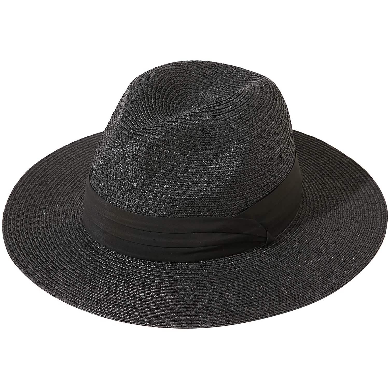 Women Wide Brim Straw Panama Roll up Hat
