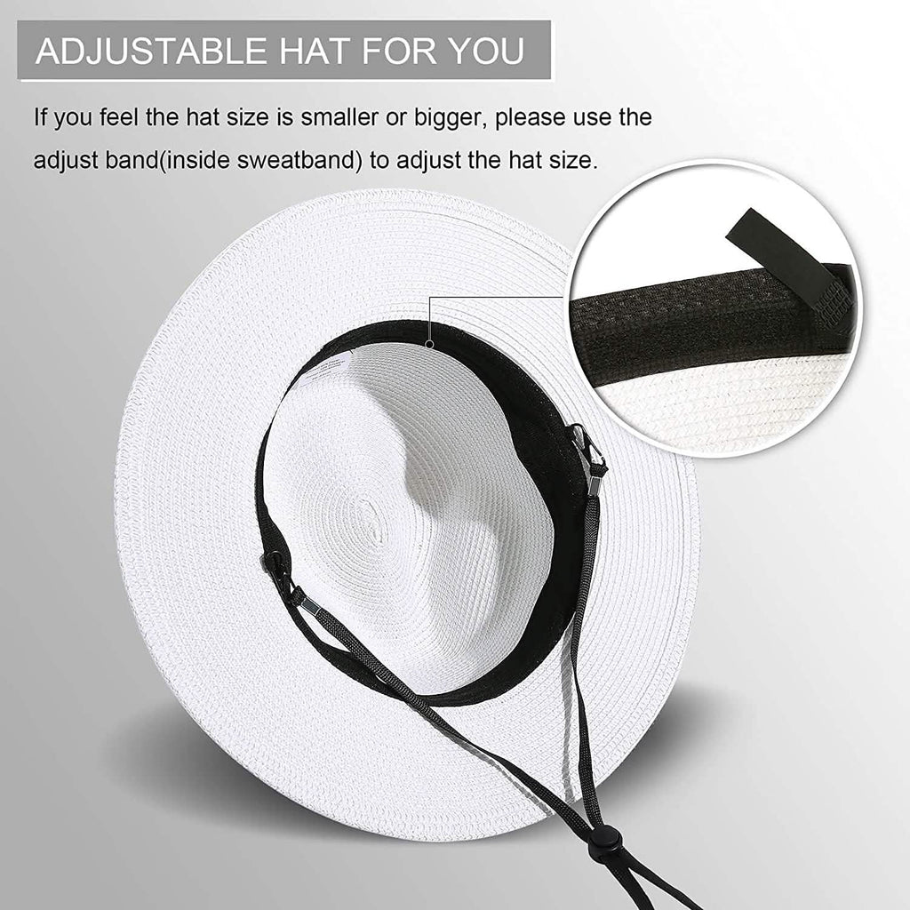Women Wide Brim Straw Panama Roll up Hat