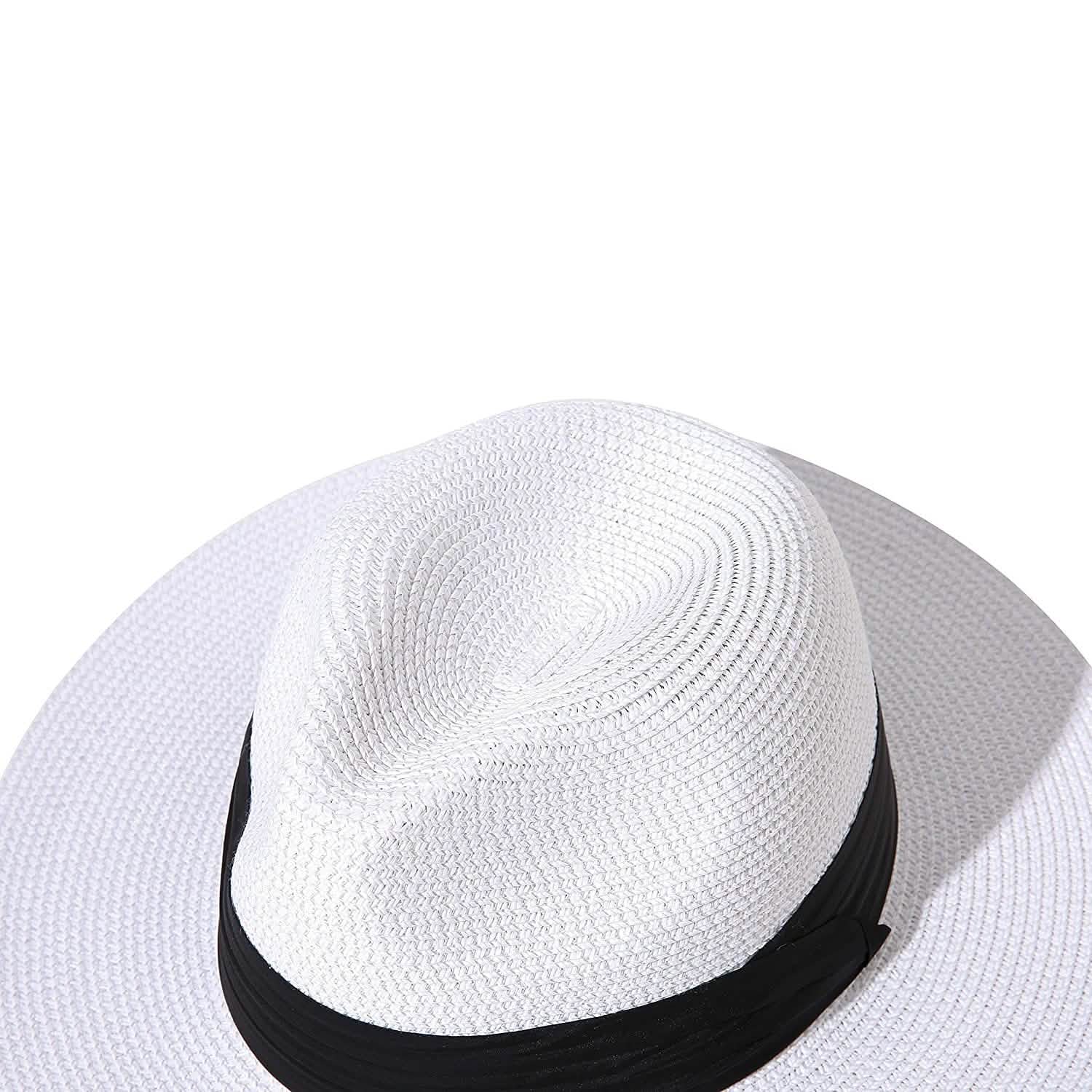 Women Wide Brim Straw Panama Roll up Hat